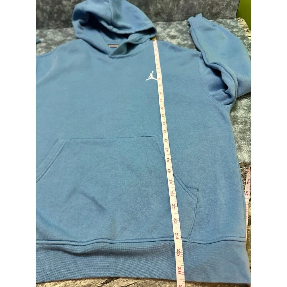 Jordan Light Blue Hoodie with Red Jumpman Logo M